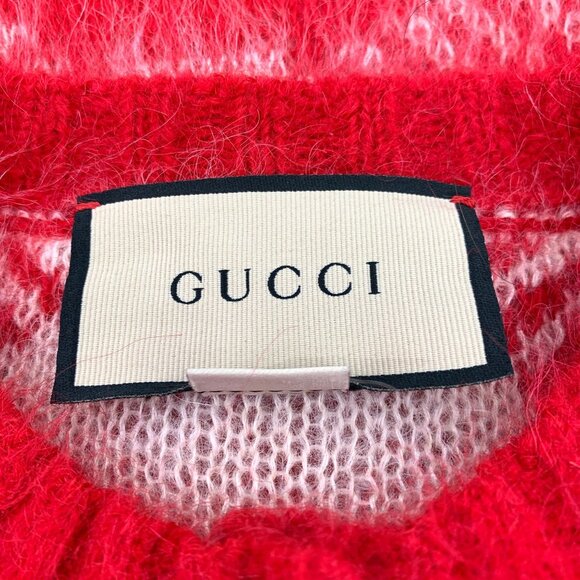 Gucci Red Wool/Mohair GG Logo Button-Up Cardigan With Pockets - Picture 5 of 6